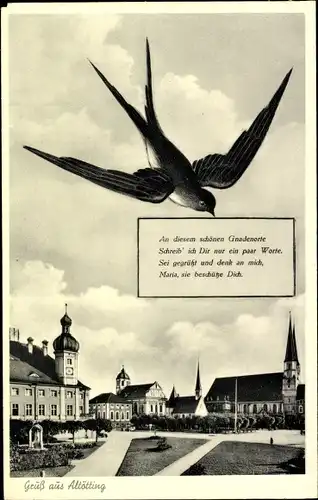 Ak Altötting in Oberbayern, Kapellplatz, Schwalbe