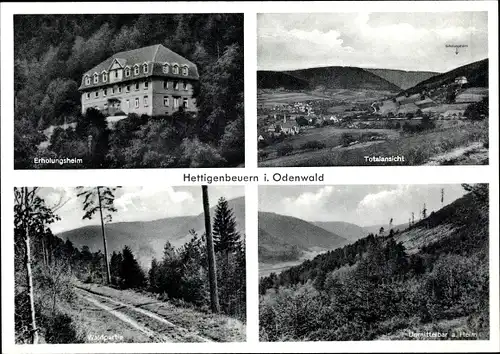 Ak Hettigenbeuern Buchen im Odenwald, Erholungsheim Diedrich, Panorama, Forst