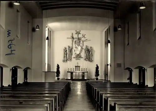 Ak Bad Meinberg am Teutoburger Wald, Christuskönigskirche mit Christuskönigsrelief