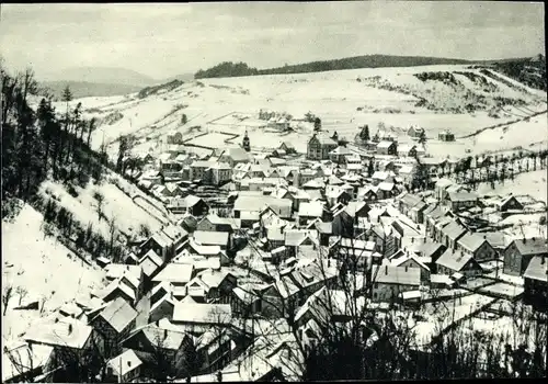 Ak Pappenheim Kleinschmalkalden Floh Seligenthal Thüringen, Gesamtansicht, Winter