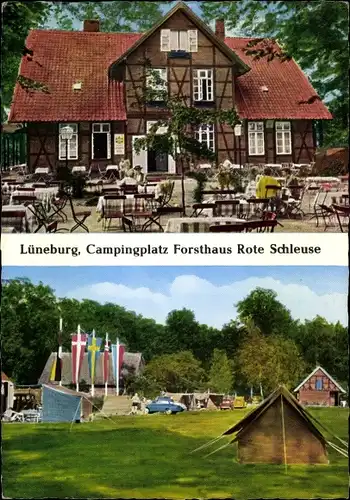 Ak Lüneburg in Niedersachsen, Forsthaus Rote Schleuse, Zeltplatz