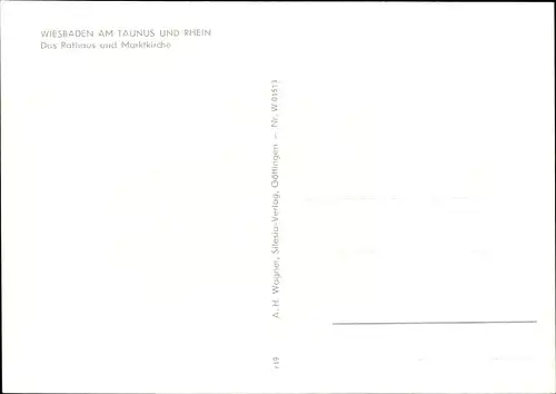 Ak Wiesbaden in Hessen, Rathaus, Marktkirche