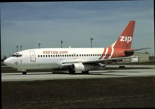 Ak Kanadisches Passagierflugzeug, ZIP Airlines, Boeing B737-200