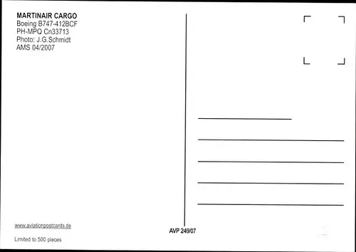 Ak Niederländisches Frachtflugzeug, Martinair Cargo, Boeing B747-412BCF