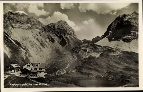 Ak Oberstdorf im Oberallgäu, Rappenseehütte, Linkerskopf, Hochgundspitze, Große Steinscharte