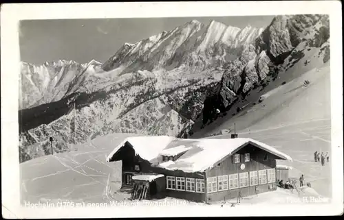 Foto Ak Garmisch Partenkirchen in Oberbayern, Hochalm, Wettersteinwandspitze
