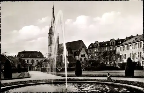 Ak Darmstadt in Hessen, Prinz Georg Garten, Prinz Georg Palast, St. Elisabethkirche