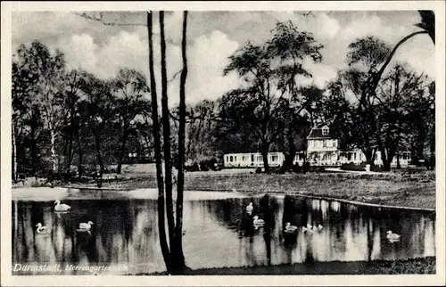 Ak Darmstadt in Hessen, Herrengartenteich