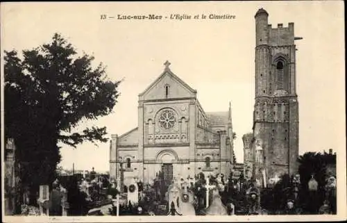 Ak Luc sur Mer Calvados, L'Eglise et le Cimetiere