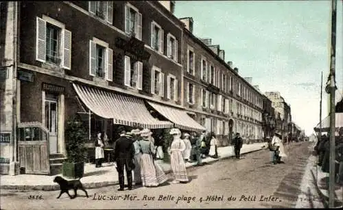 Ak Luc sur Mer Calvados, Rue Belle Plage, Hotel du Petit Enfer