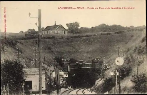 Ak Bonnieres sur Seine Yvelines, Entree du Tunnel de Bonnieres a Rolleboise