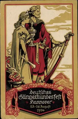 Künstler Ak Hannover in Niedersachsen, Deutsches Sängerbundesfest 1924