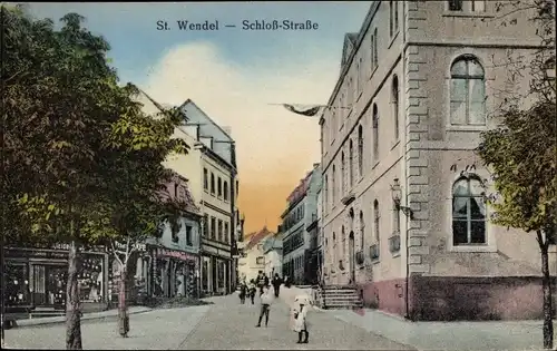 Ak Sankt Wendel im Saarland, Schloss Straße, Geschäfte