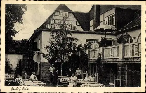 Ak Lübau Rabenau Erzgebirge, Gasthof, Terrasse