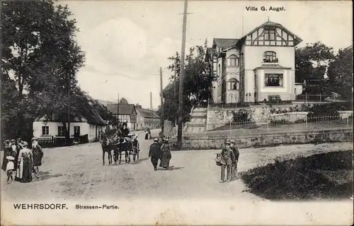 Ak Wehrsdorf Sohland an der Spree in Sachsen, Straßenpartie, Villa G. Augst