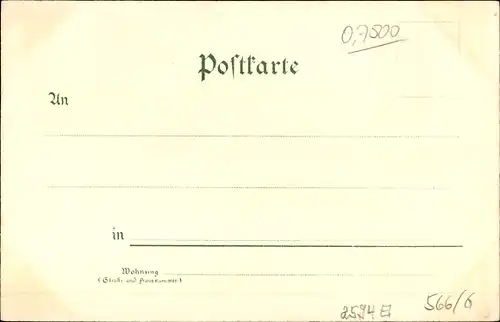 Litho Cottbus in der Niederlausitz, Kaiser Friedrich Straße, Post, Kreishaus, Frauen in Trachten