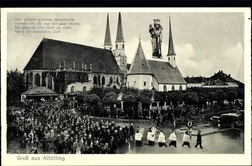 Ak Altötting Oberbayern, Prozession a.d. Gnaden Kapelle