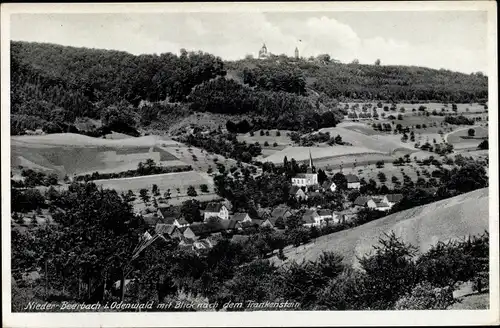 Ak Nieder Beerbach Mühltal im Odenwald, Gesamtansicht, Frankenstein