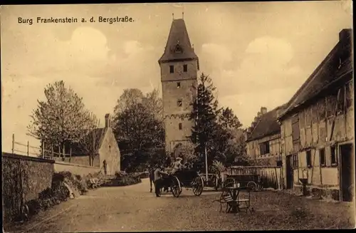 Ak Nieder Beerbach Mühltal im Vorderen Odenwald Hessen, Burg Frankenstein