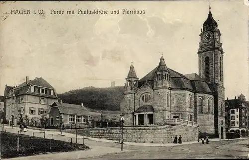 Ak Hagen in Westfalen, Pauluskirche, Pfarrhaus