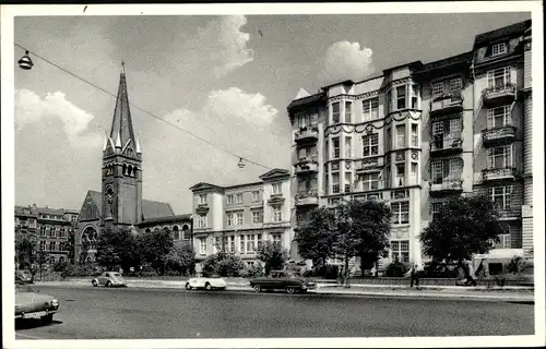 Ak Hamburg Eimsbüttel, Jerusalemkirche und Diakonissenhaus, Schäferkampsallee