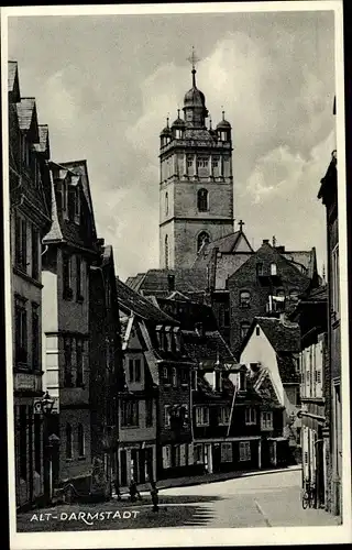 Ak Darmstadt in Hessen, Kirchturm, Ortschaft