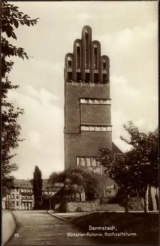 Ak Darmstadt in Hessen, Künstler Kolonie, Hochzeitsturm