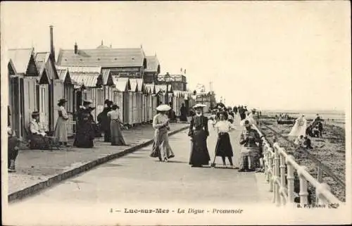 Ak Luc sur Mer Calvados, Vue générale de la Digue, Promenoir