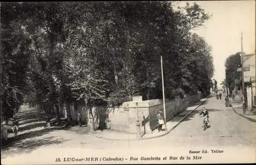 Ak Luc sur Mer Calvados, Rue Gambetta et Rue de la Mer