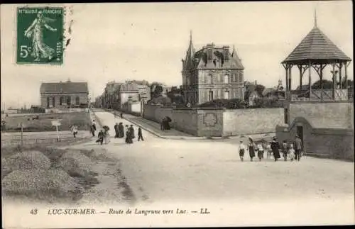 Ak Luc sur Mer Calvados, Route de Langrune vers Luc