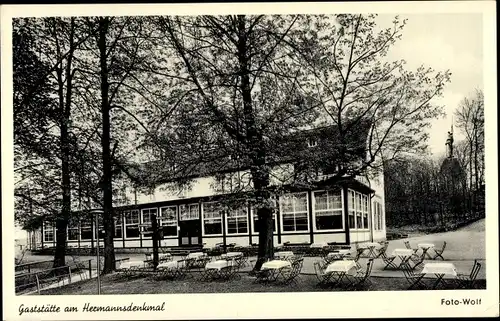 Ak Hiddesen Detmold in Nordrhein Westfalen, Gasthof am Hermannsdenkmal