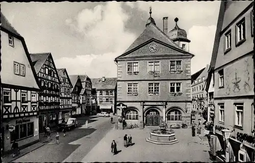 Ak Lohr am Main Unterfranken, Marktplatz