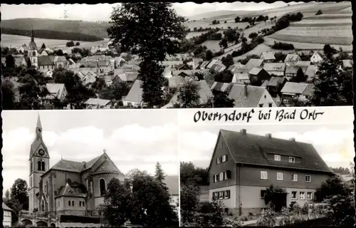 Ak Oberndorf Jossgrund im Spessart, Totale, Kirche