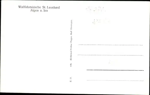 Ak Aigen am Inn Bad Füssing in Niederbayern, Wallfahrtskirche St. Leonhard, Inneres