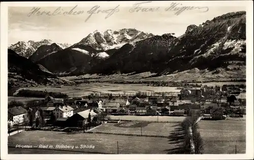 Ak Pfronten im Allgäu, Ried mit Rossberg u. Schlicke