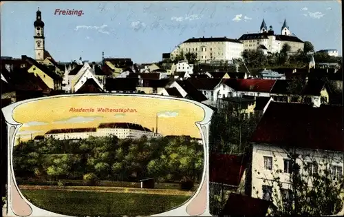 Ak Freising in Oberbayern, Teilansicht, Akademie Weihenstephan