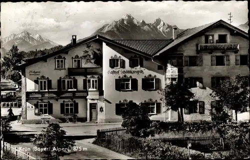 Ak Krün in Oberbayern, Gasthof Schönkarspitz