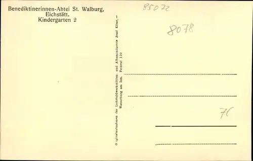 Ak Eichstätt in Oberbayern, Abtei Walburg, Kindergarten 2