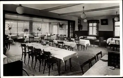 Ak Tiefenbach Oberstdorf im Oberallgäu, Gasthof Schwefelbad, Innenansicht