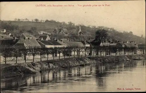 Ak Gloton Yvelines, Vue generale prise sur le Pont