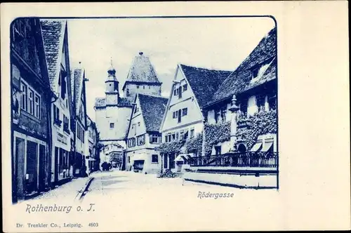 Ak Rothenburg ob der Tauber Mittelfranken, Rödergasse