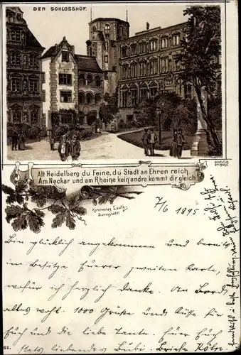 Vorläufer Litho Heidelberg am Neckar, Schlosshof
