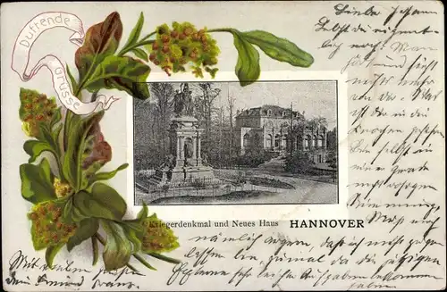 Präge Passepartout Ak Hannover in Niedersachsen, Kriegerdenkmal, Neues Haus
