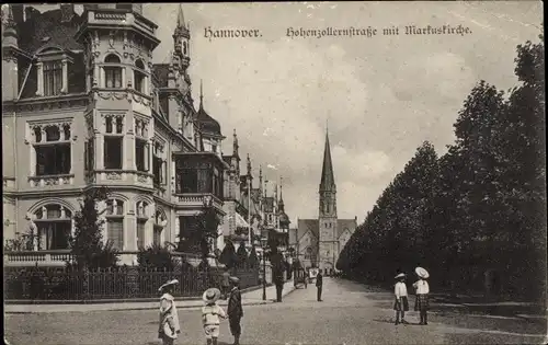 Ak Hannover in Niedersachsen, Hohenzollernstraße, Markuskirche