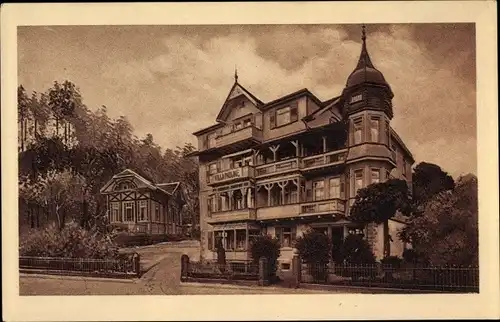 Ak Bad Herrenalb im Schwarzwald, Straßenpartie mit Blick auf die Villa Pauline, J. Kälin