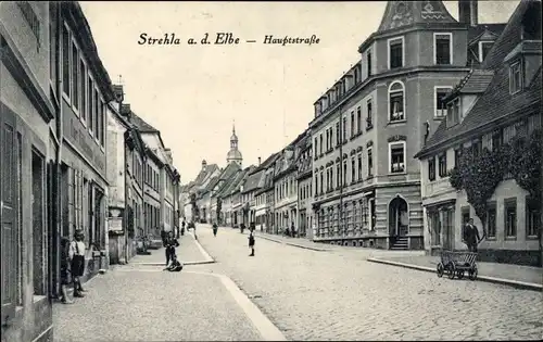 Ak Strehla an der Elbe Sachsen, Hauptstraße