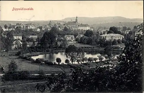 Ak Dippoldiswalde im Erzgebirge, Totalansicht der Ortschaft