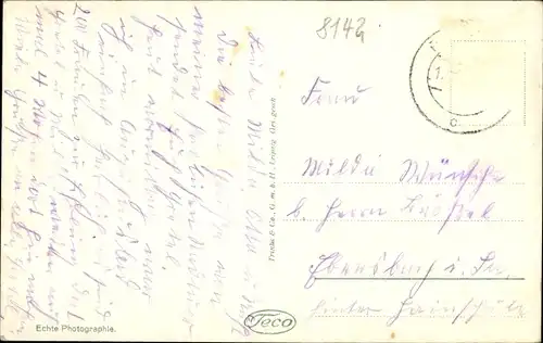 Ak Radeberg in Sachsen, Eisenbahnbrücke, Wasserturm, Blick auf den Ort