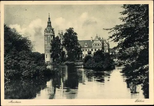 Ak Bad Muskau in der Oberlausitz, Schloss