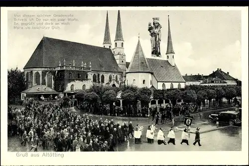 Ak Altötting Oberbayern, Prozession a.d. Gnaden Kapelle